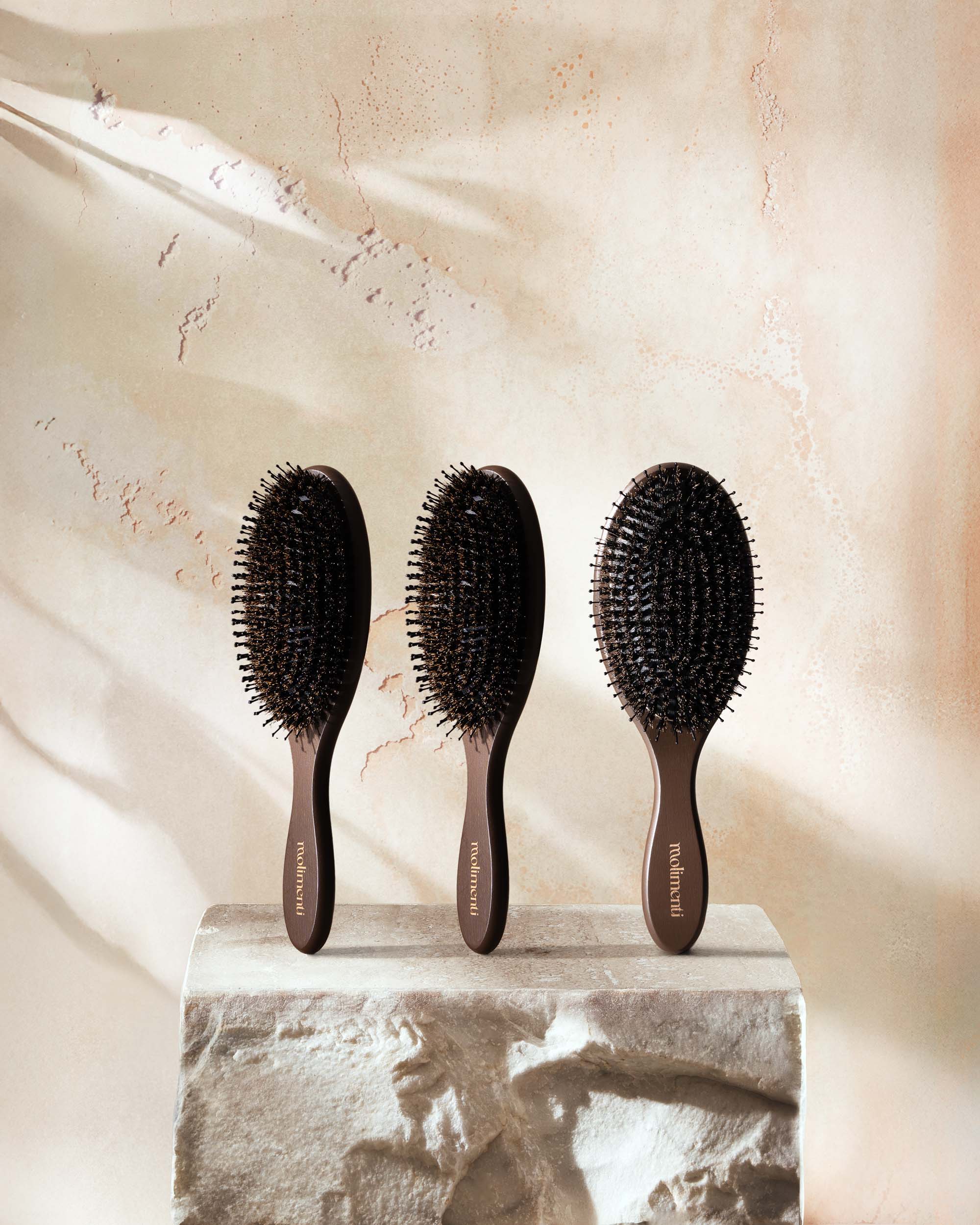 Molimenti Your Hair Brush Coffee trio – bundle med tre limited edition hårborstar.